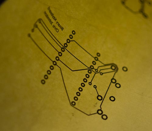 Image of circuit on resist paper